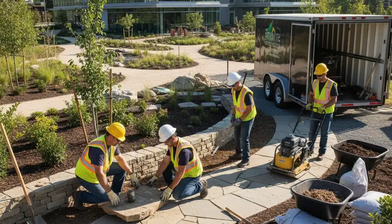 Landscape design for tree service in Troy, MI, creating a custom outdoor space