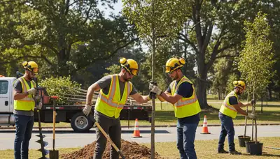 Tree planting service in Troy, MI selecting and planting healthy trees for a landscape installation