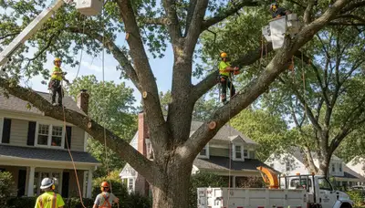 Tree service crew in Troy, MI providing professional tree trimming and removal services