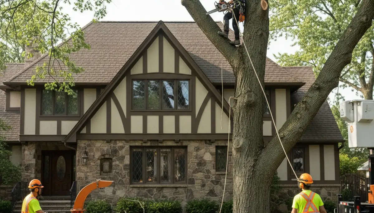 Tree service crew in Troy, MI providing professional tree trimming and removal services