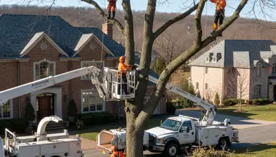 Tree service crew in Troy, MI providing professional tree trimming and removal