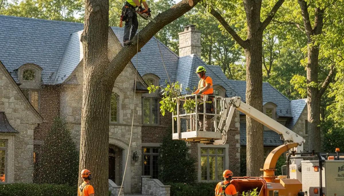 Tree service crew in Troy, MI providing professional tree removal and trimming