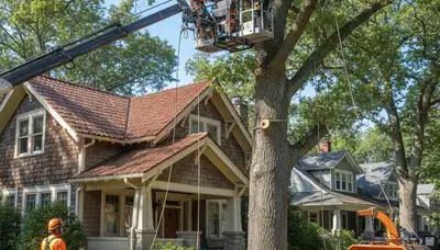 Tree service crew in Troy, MI providing professional tree trimming and removal services