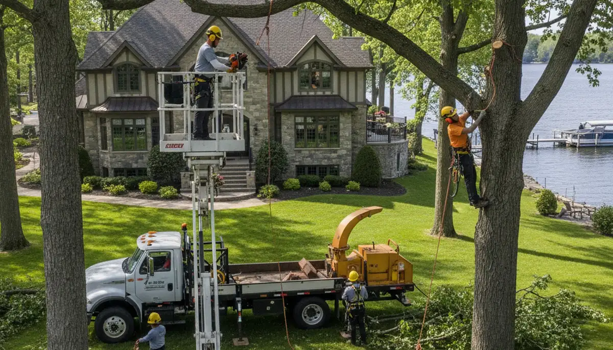 Tree service crew in Troy, MI providing trimming, removal, and care for healthy trees
