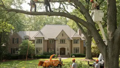 Tree service crew in Troy, MI handling professional tree trimming and removal