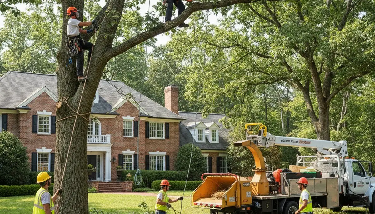 Tree service crew in Troy, MI providing professional tree trimming and removal services