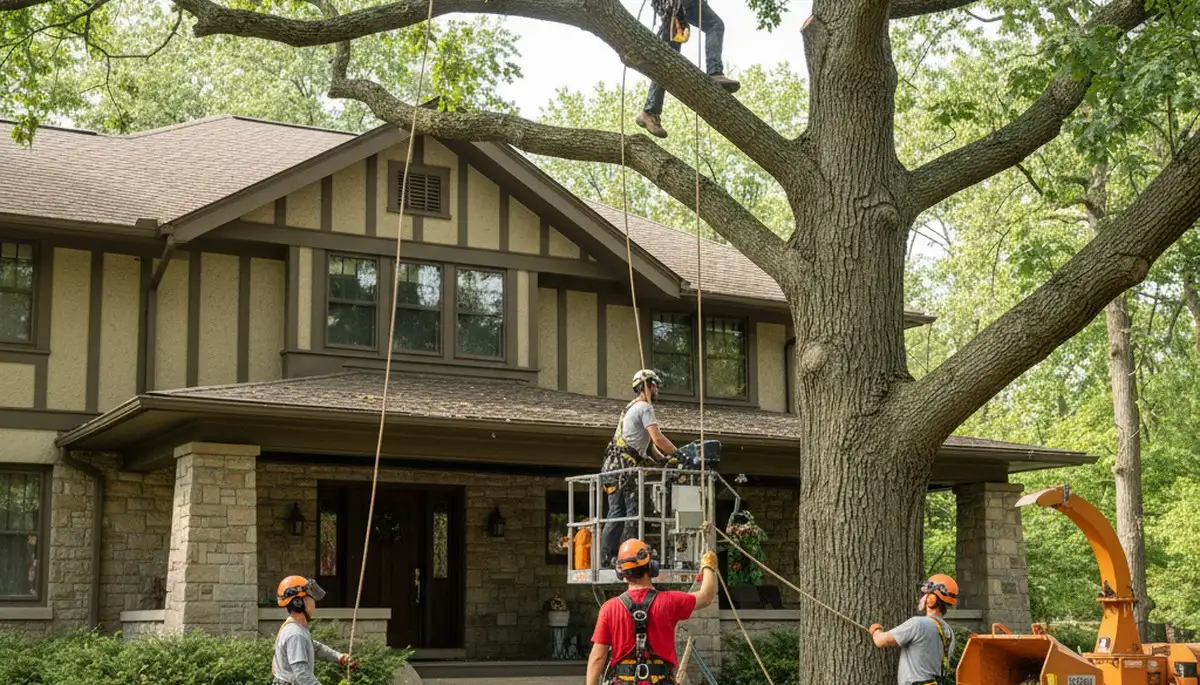Tree service crew in Troy, MI providing professional tree trimming and removal services
