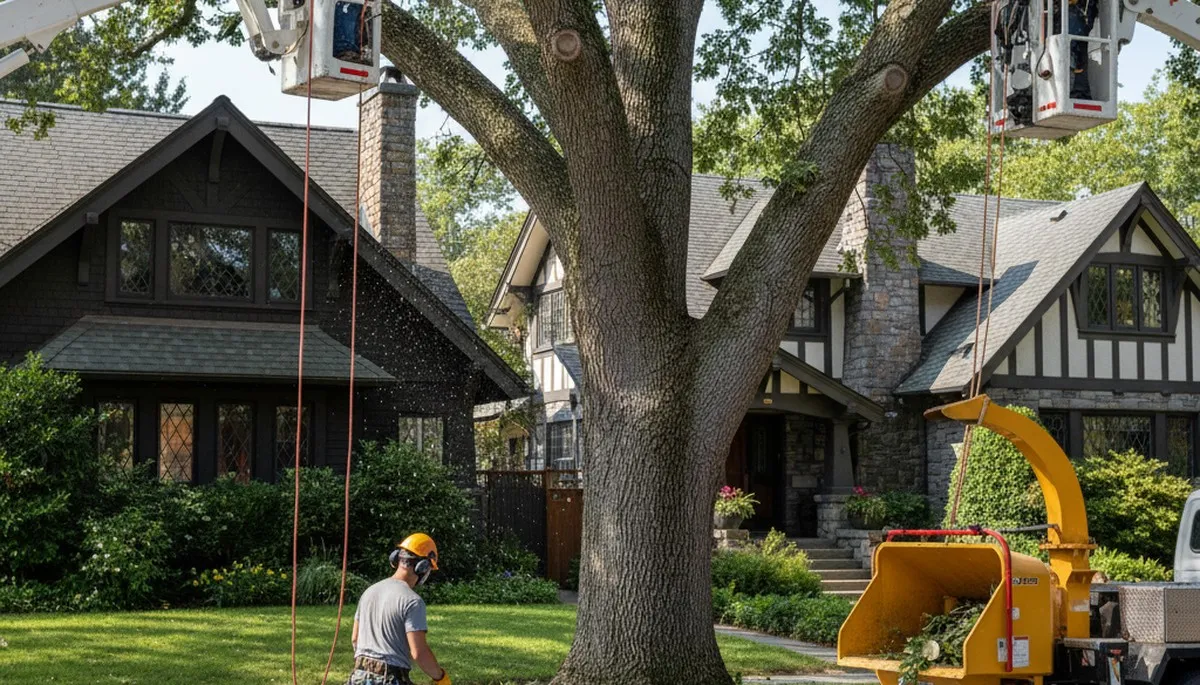Tree service crew in Troy, MI providing professional tree removal and trimming services