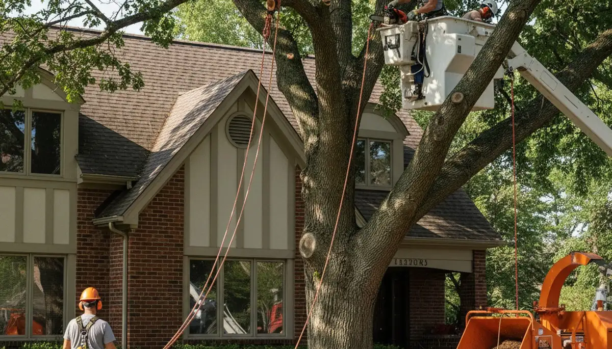 Tree service crew in Troy, MI providing professional tree trimming and removal services