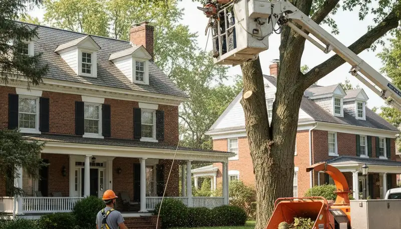 Tree service crew in Troy, MI providing professional tree trimming and removal