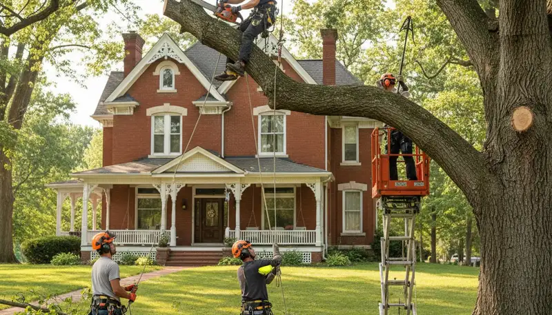 Tree service crew in Troy, MI providing professional tree trimming and removal services