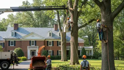 Tree service crew providing arborist work in Troy, MI