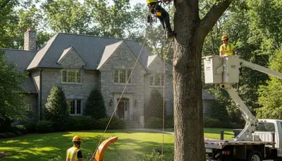 Tree service team in Troy, MI providing professional tree care and removal services