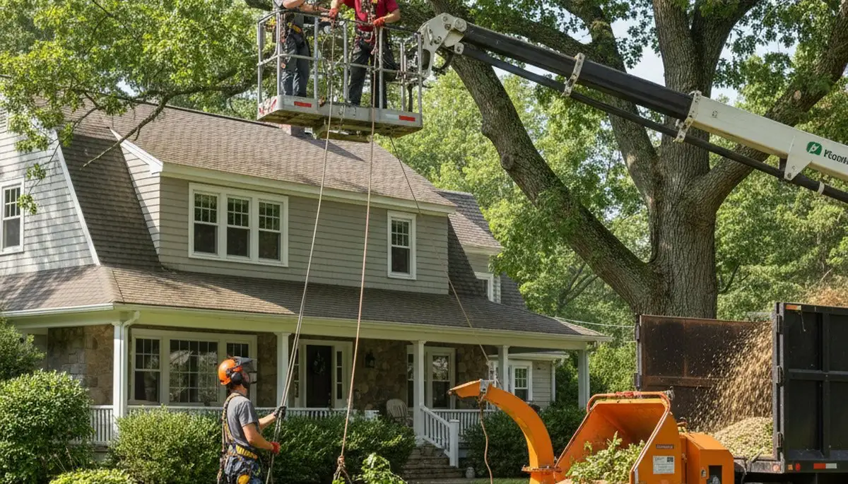 Tree service crew in Troy, MI providing professional tree trimming and removal services