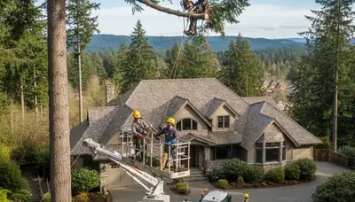 Tree service crew in Troy, MI providing professional tree trimming and removal services